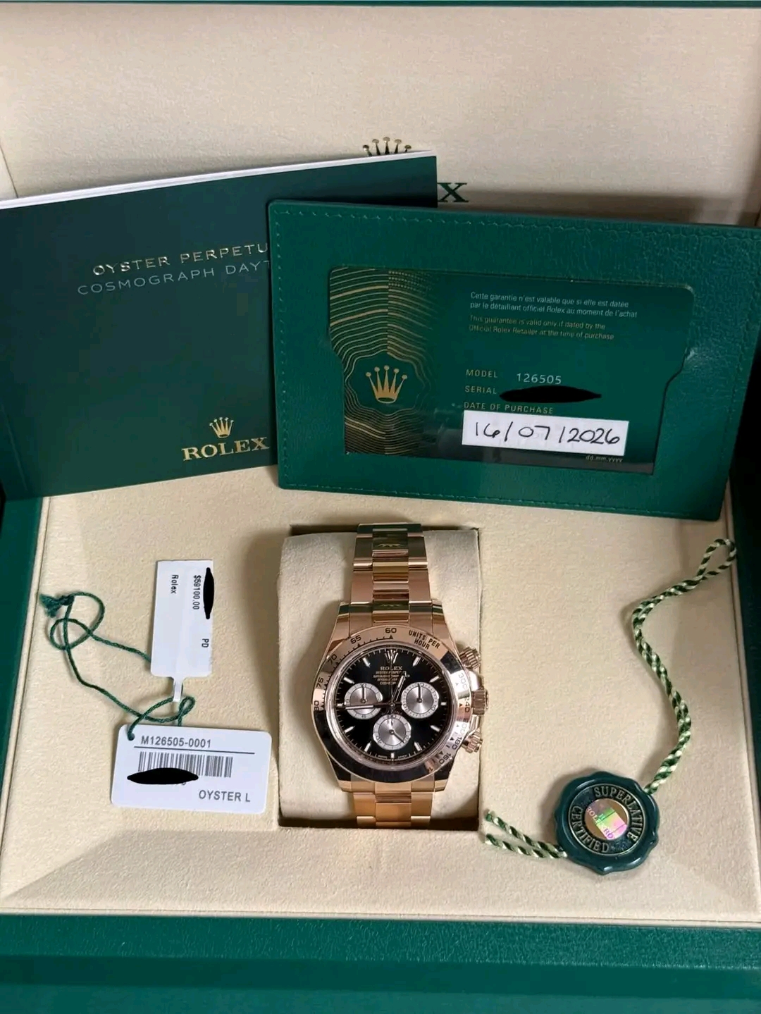 2026 Rolex Cosmograph Daytona Black Dial Ref. 126505