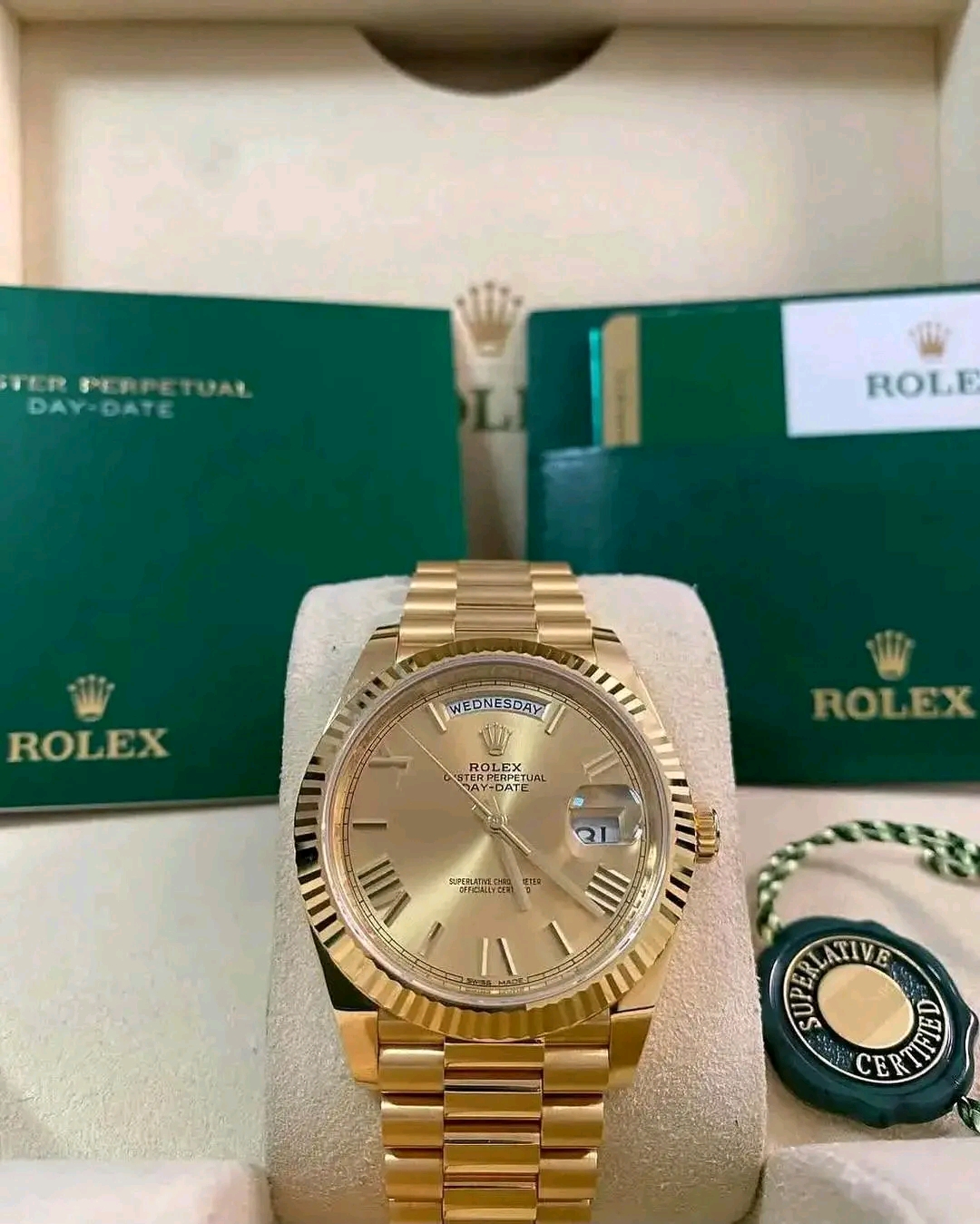 2018 Rolex Day-Date 40 Champagne Roman Dial- Ref. 228238