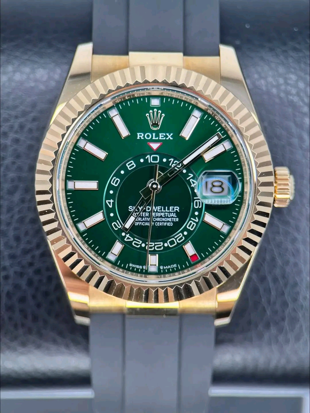 2025 Rolex Sky-Dweller Green Dial Yellow Gold Ref. 336238