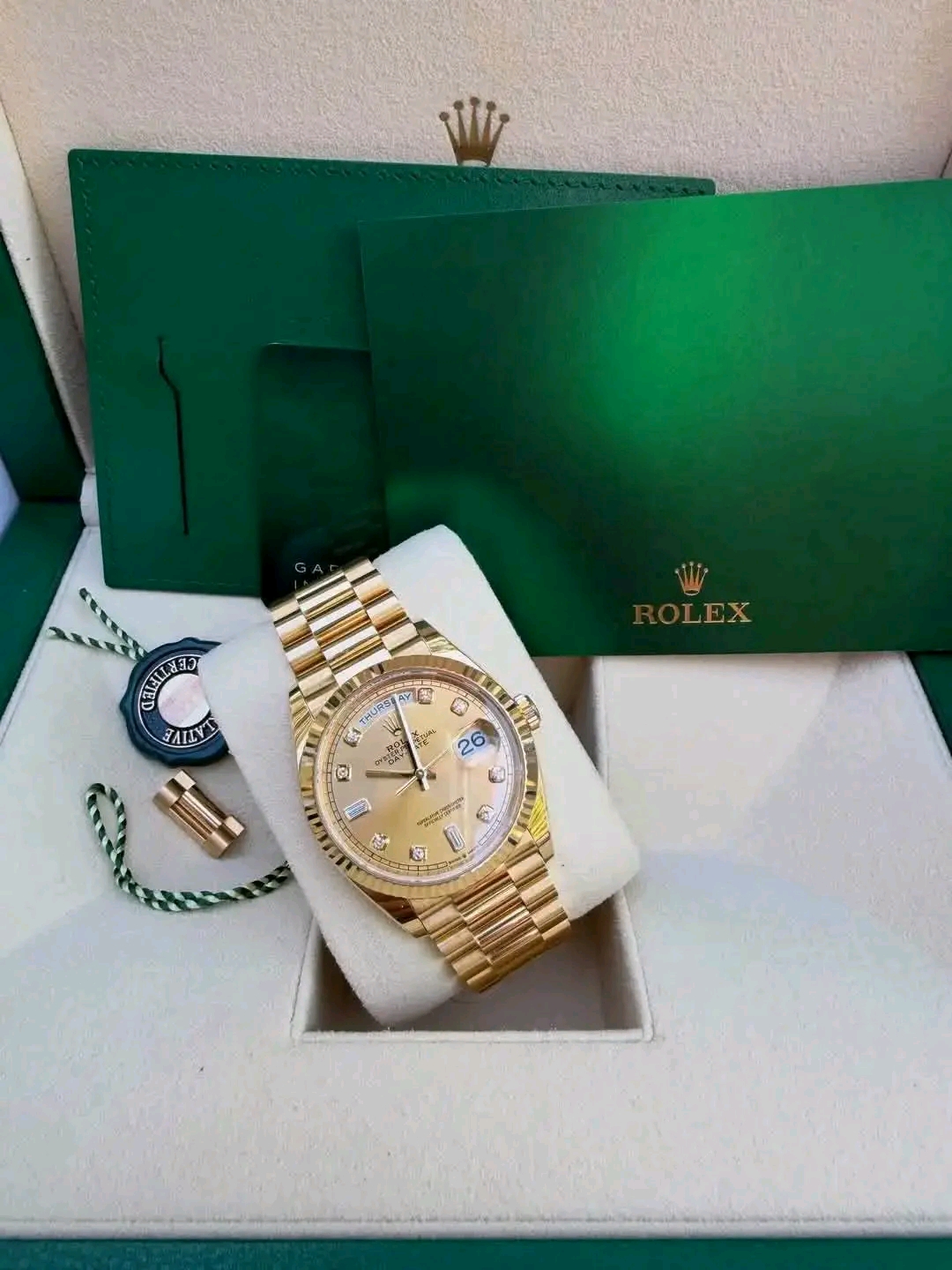 Day-Date 36 Yellow Gold Champagne Diamond Dial 128238