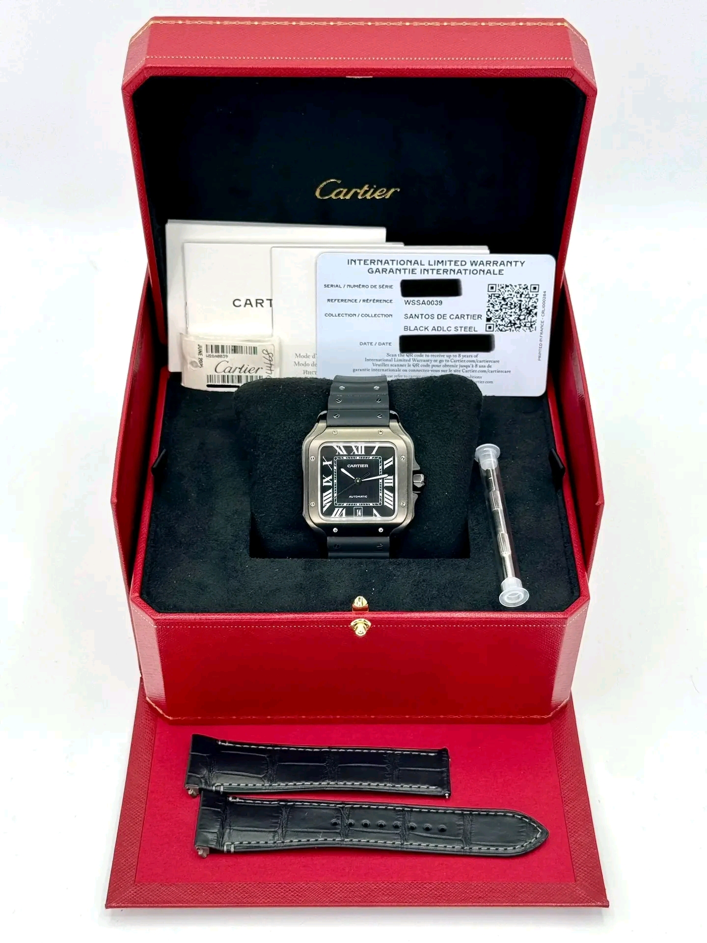 Cartier Santos de Cartier Large 39.8mm Steel Black Dial WSSA0039